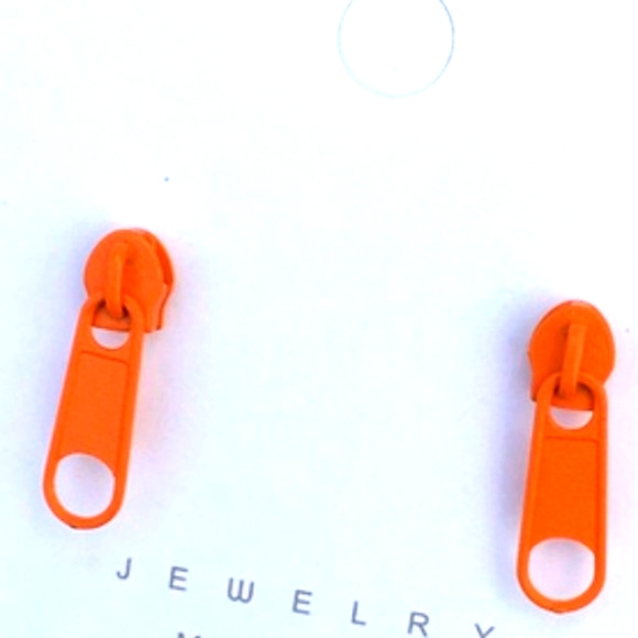 **NEW! RETRO ZIPPER Metal Stud EARRINGS - Emo Goth Punk Grunge - Picture 3 of 11